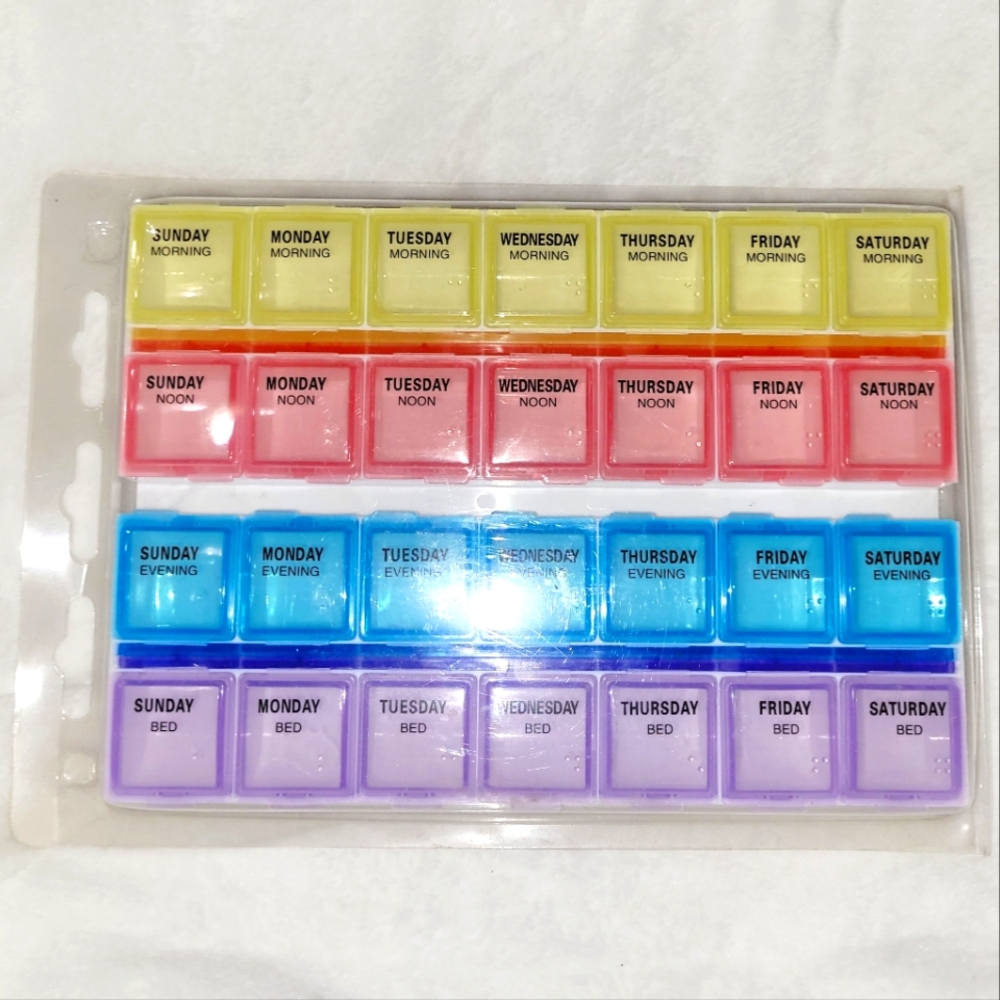 NIP Ezy Dose Deluxe Monthly Medtime Planner Four-a-Day Pill Organizer
